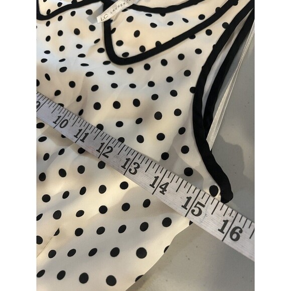 LC Lauren Conrad Sleeveless A Line Dress Size 2 Women’s Polka Dot Black White - Picture 12 of 13